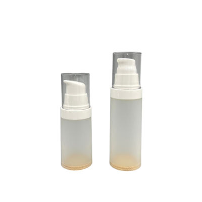 Transparent PP Airless Bottle Pump 30ml 50ml Wooden Pattern Silk Screen