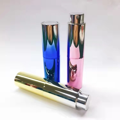 10ML UV Gradient Gold Color Customized Color Perfume Spray Bottle Replaceable Fragrance Bottle