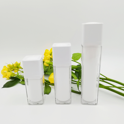 Rotary Square Airless Bottle 15ml 30ml 50ml Double Wall Silk Screening Matte Packaging Bottle