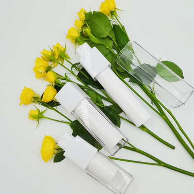 Rotary Square Airless Bottle 15ml 30ml 50ml Double Wall Silk Screening Matte Packaging Bottle
