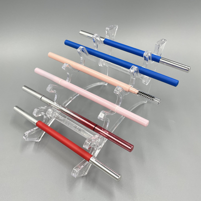 Delicate Triangle Eyebrow Pencil 146mm 7mm ABS Double Head Eye Makeup Container With Brush