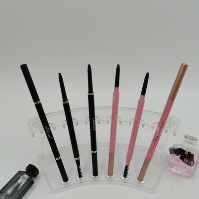 Delicate Triangle Eyebrow Pencil 146mm 7mm ABS Double Head Eye Makeup Container With Brush