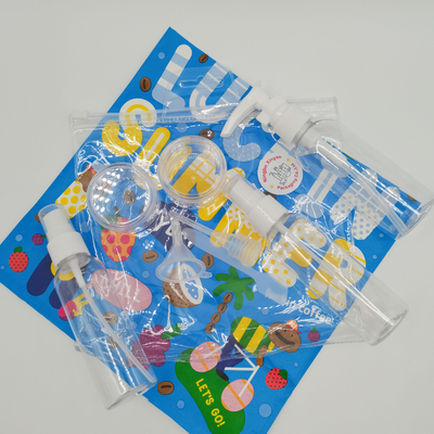 Pump Spoon Dropper Funnel Customized PVC Wash Bag For Cream Jar Travel Spray Bottle