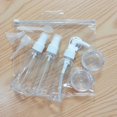 Pump Spoon Dropper Funnel Customized PVC Wash Bag For Cream Jar Travel Spray Bottle