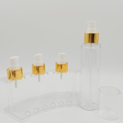 24/410 PP Cream Pump Dispenser Gold Shiny Aluminum Cover