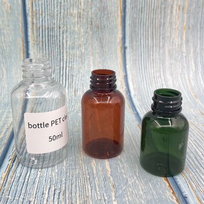 30ml Amber Dropper Bottle Boston PET 50ml Round Shoulder Silk Screening