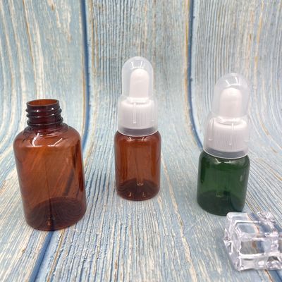 30ml Amber Dropper Bottle Boston PET 50ml Round Shoulder Silk Screening