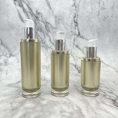 100ml 120ml Cosmetic Pump Bottle Empty Plastic Lotion Gold  Acrylic Hot Stamping