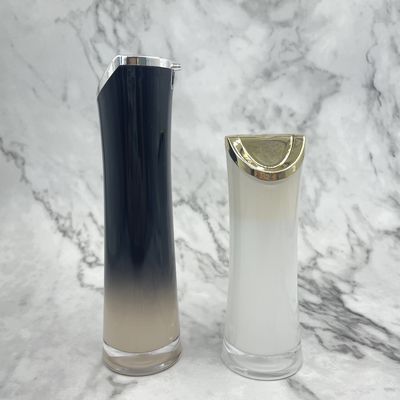 Luxury Acrylic Cosmetic Packaging Airless Bottle 50ml 100ml With Leaf Shape Nozzle