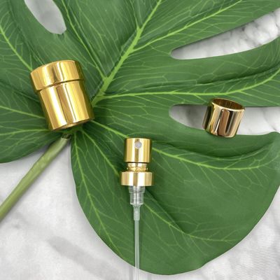 Small 15/400 Perfume Crimp Pump Spray 0.09ML SS316 With Gold Cap