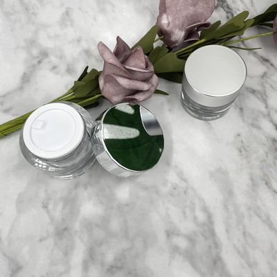 Eco Friendly Plastic Cosmetic Jars 10g 15g Diamond Spherical Inner Silk Screening