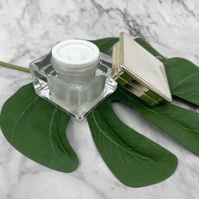 Jade Surface Plastic Cream Jars 30g 50g Containers metallized For Cosmetics