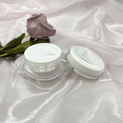 Versatile Square Plastic Cosmetic Jars Cream Packaging 15g 30g 50g With Round Cap
