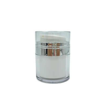 PMMA Airless Jars Cosmetic Packaging 15g 30g Round Rotary For Skin Care Cream