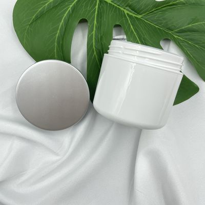 100g White Plastic Cosmetic Jars Empty Containers Anti Impact For SPA Cream / Scrub Paste