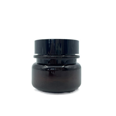 PET Amber Plastic Cosmetic Jars 30g 50g Round Silk screening