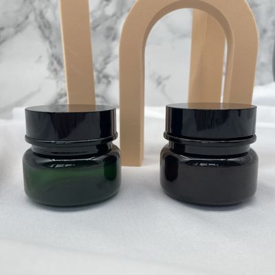 PET Amber Plastic Cosmetic Jars 30g 50g Round Silk screening