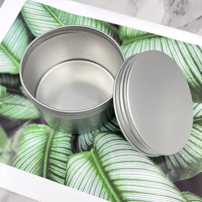 Small 60ml 80ml Aluminium Tin Jars Round Edge Screw Twist Top For waxes