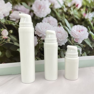 10ml 15ml Airless Pump Bottle Snap On White Plastic Screen Printing
