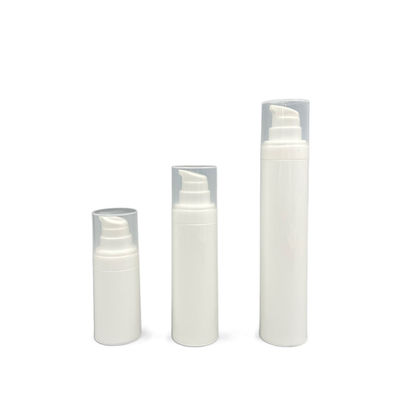 Round Snap On Airless Pump Bottle Silk Screening 50ml For Cream