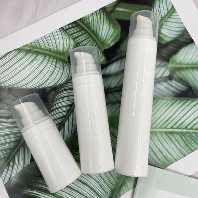 Round Snap On Airless Pump Bottle Silk Screening 50ml For Cream