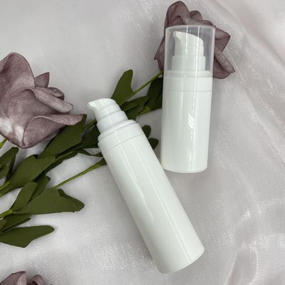 Round Snap On Airless Pump Bottle Silk Screening 50ml For Cream