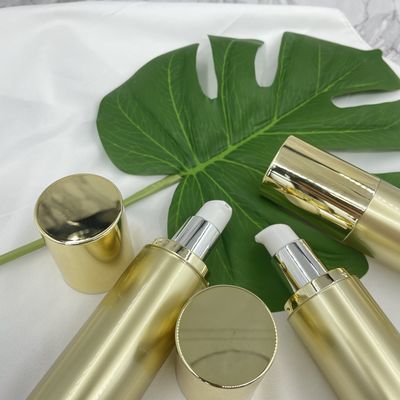 100ml 120ml Cosmetic Pump Bottle Empty Plastic Lotion Gold  Acrylic Hot Stamping