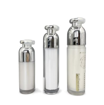 Luxury Cosmetic Pump Bottle Double Wall 15ml ABS Small Containers With Clip