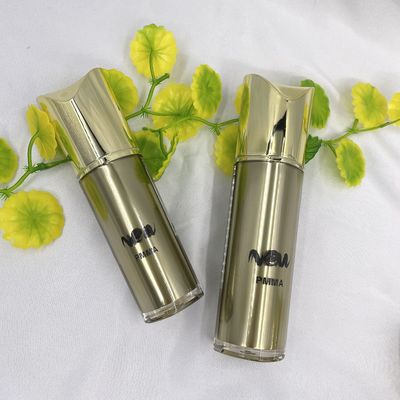 Special Shape Cosmetic Pump Bottle Gold Refillable Cosmetic Containers 80ml 100ml