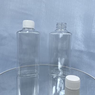 Refillable Square PET Pump Bottle Mouthwash 250ml Clear With White Cap