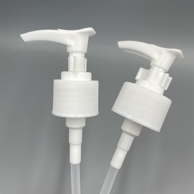 Small Dosage 0.7CC 24 / 410 Lotion Pump With Clip Silver Shine Aluminum Closure