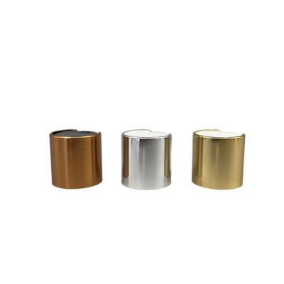 Aluminum Disc Top Flip Cap Top Dispensing Gold 24/410 Metallized Surface