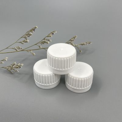 Tamper Evident PP Screw Cap Cover White 28/410 Ribbed Surface