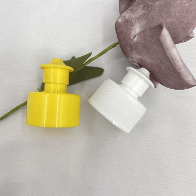 Yellow Push Pull Bottle Caps PP 24/410 28/410 Customized Color Sample Approved