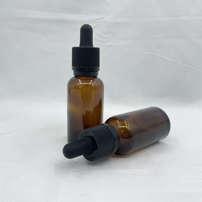 Opaque Amber Glass Cosmetic Bottles Dropper Tamper Evident 30ml With Phototaxis