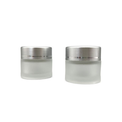 10g Frosted Cosmetic Glass Jar Cream Diameter 3.5cm Clear Color White Lid