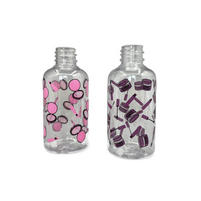 Transparent Boston PET Pump Bottle Round Shoulder 70ml Moisturizer With Printing