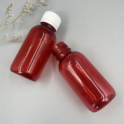 Against UV Empty Plastic Syrup Bottles 100ml 3.52OZ Round With Tamper Evident Cap