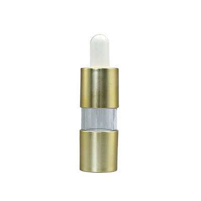 Gold Empty Essential Oil Bottle 20ml 0.25ml Dosage UV Coating Liquid Dropper With Bulb