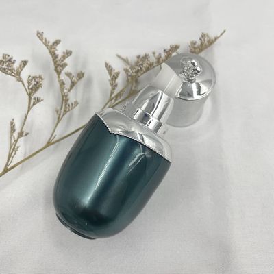Flower 15ml Essential Oil Bottle Dropper Oval Shape Cap 0.53oz Metallized For Cosmetic