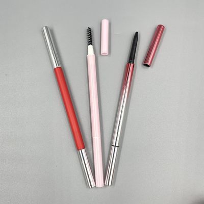 Delicate Triangle Eyebrow Pencil 146mm 7mm ABS Double Head Eye Makeup Container With Brush
