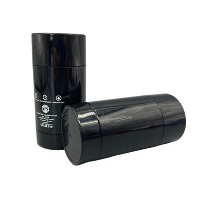 75g 2.65oz Black Deodorant Stick Container Mosquito Repellent Round Shape With Printing AS Body