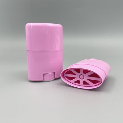 Plastic 15g Pink Deodorant Containers Empty Roll On Oval Shape Twist Up