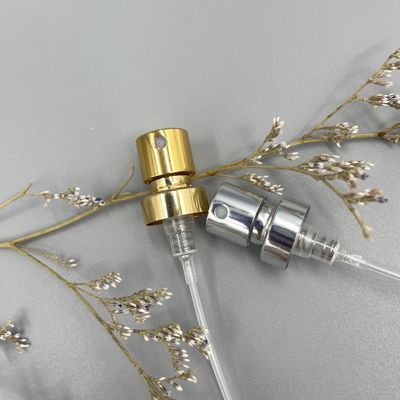 Gold Perfume Pump Sprayer Nozzle Replacement 15 400 Aluminum 0.09ML With ferrule