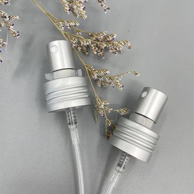 Matt Silver Perfume Pump Sprayer Dispenser Alu 24/410 0.12ML Dosage With Clip Lock