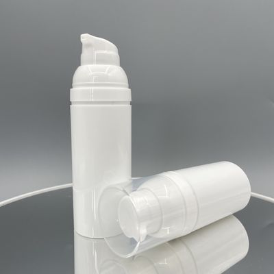 PP 75ml 50ml White Airless Pump Bottles Lotion No Pollution With Snap