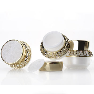 Luxury Gold Empty Face Cream Jars Acrylic 30g 50g PMMA For Cosmetic