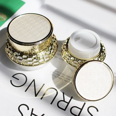 Luxury Gold Empty Face Cream Jars Acrylic 30g 50g PMMA For Cosmetic