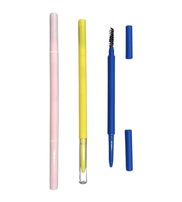 Delicate Triangle Eyebrow Pencil 146mm 7mm ABS Double Head Eye Makeup Container With Brush