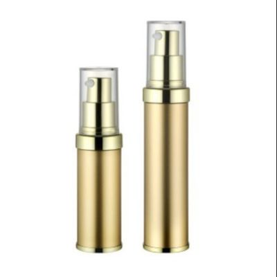 20ml Airless Pump Bottle Gold Single Wall UV Proof Refillable Offset Printing
